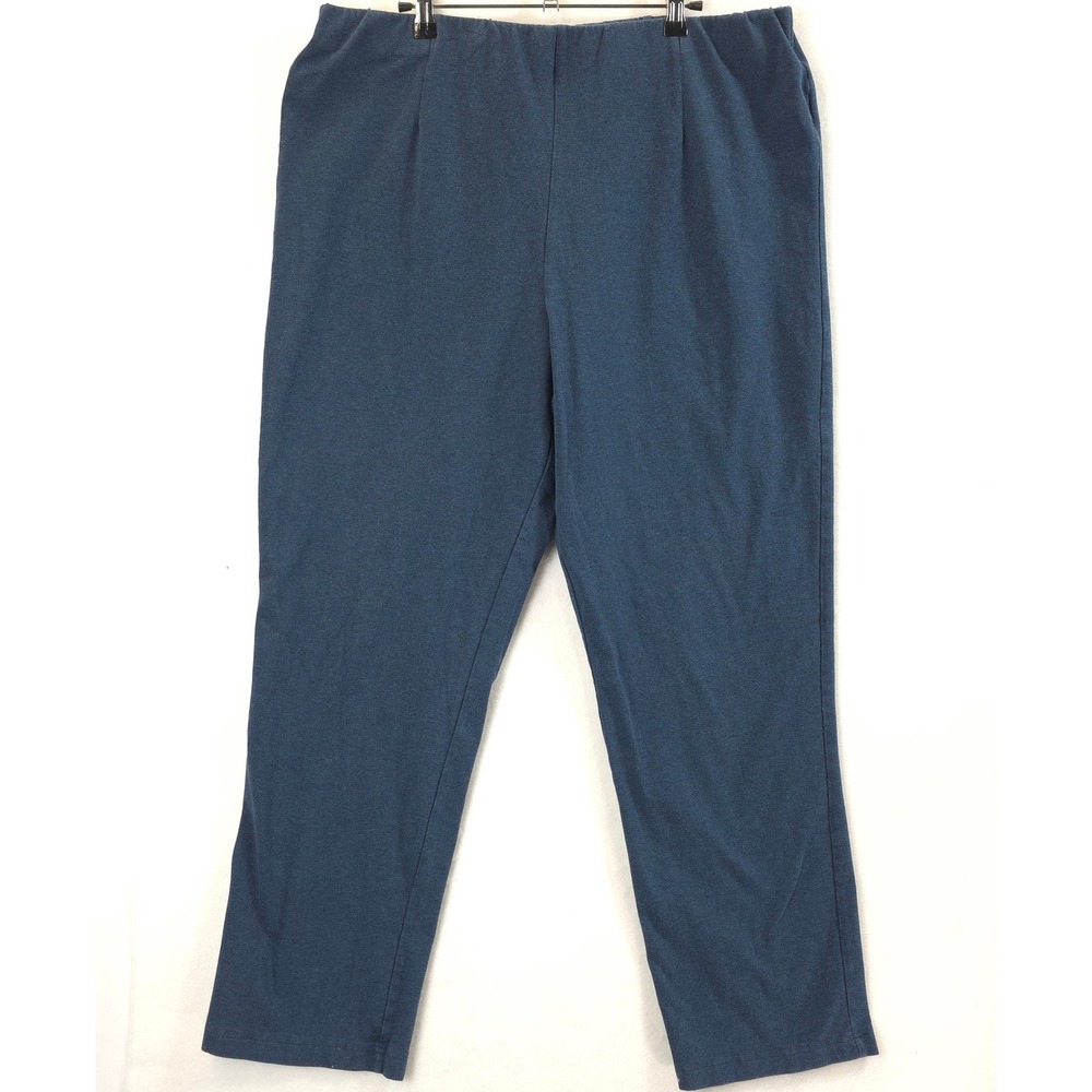 LL Bean Knit Pants Elastic Waist Blue Women 2X Regular Casual Gorpcore Comfort